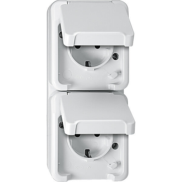 Merten SCHUKO-Doppel-Steckdose polarweiß, mit BRS MEG2328-8019